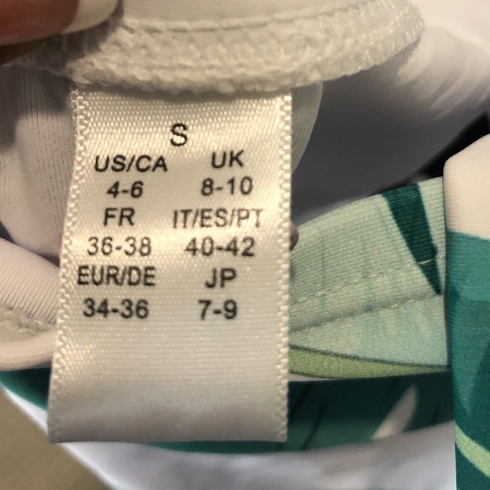 NWT Zeraca green white halter swim suit - Picture 6 of 8